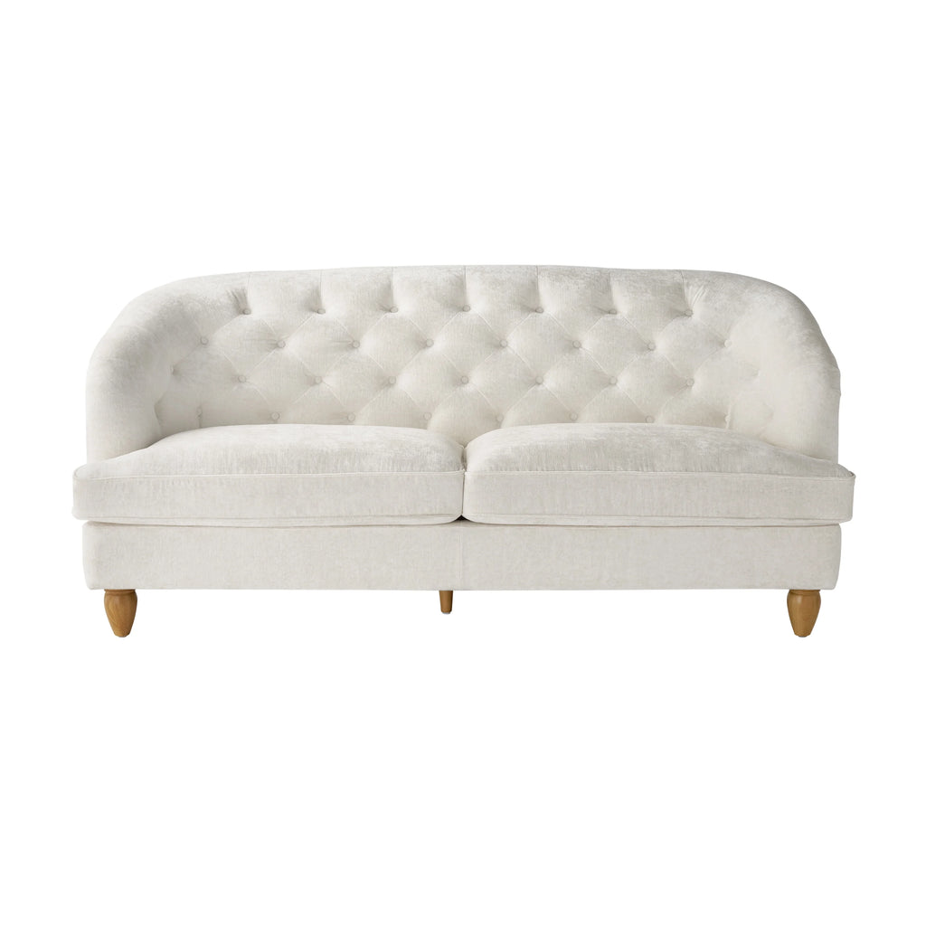 The Pioneer Woman Laurel Tufted Sofa, Cream Velvet, 79.53 in