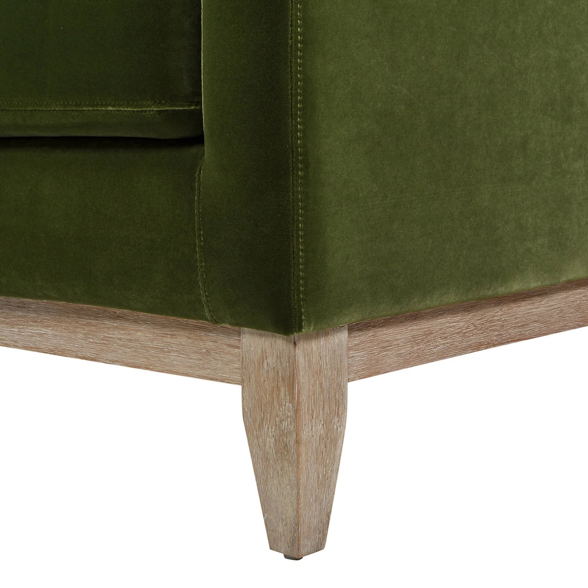 Velvet Sofa Couch, Mid Century Modern 75.5 inch 3-Seater Sofa with Back Cushions and 2 Bolster Pillows, for Small Space,Bedroom, Apartment, Olive Green