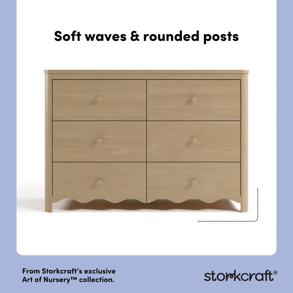 Storkcraft Casablanca 6 Drawer Nursery Dresser, Sage
