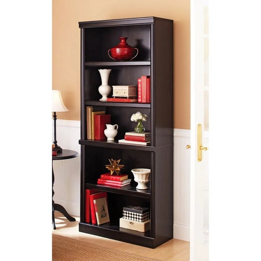 Better Homes & Gardens 71" Ashwood Road 5 Shelf Bookcase, Black Finish