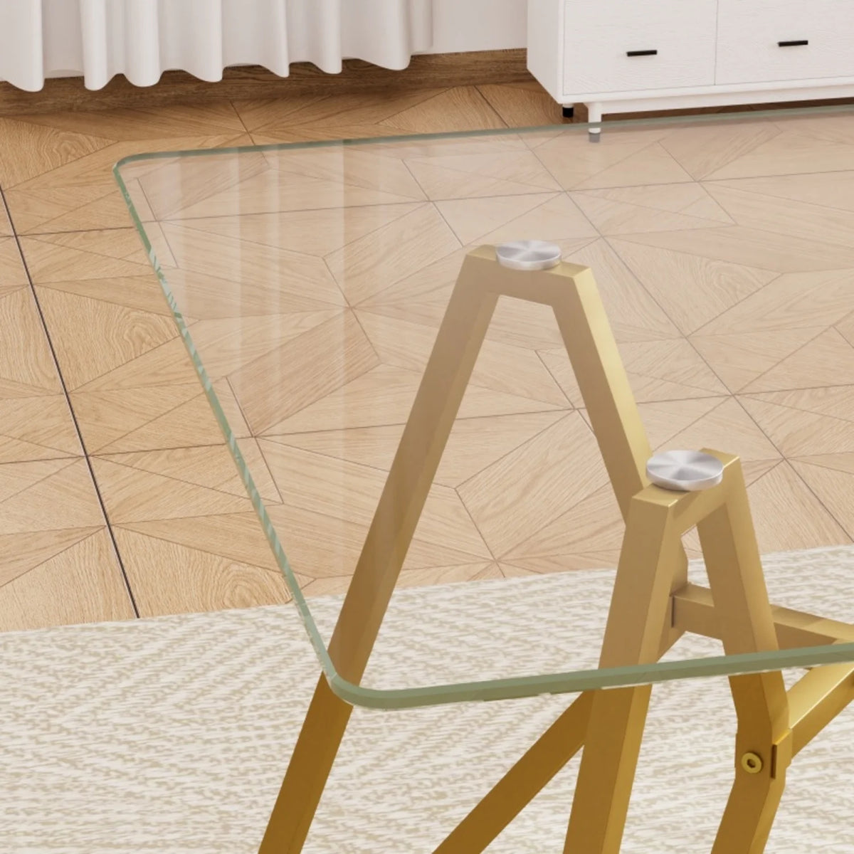 35.4 Inch Square Tempered Glass Dining Table Suitable For 2 To 4 People Space Saving Small Kitchen Dining Table Equipped With Sturdy Metal Table Legs Suitable For Dining Room Living Room Gold