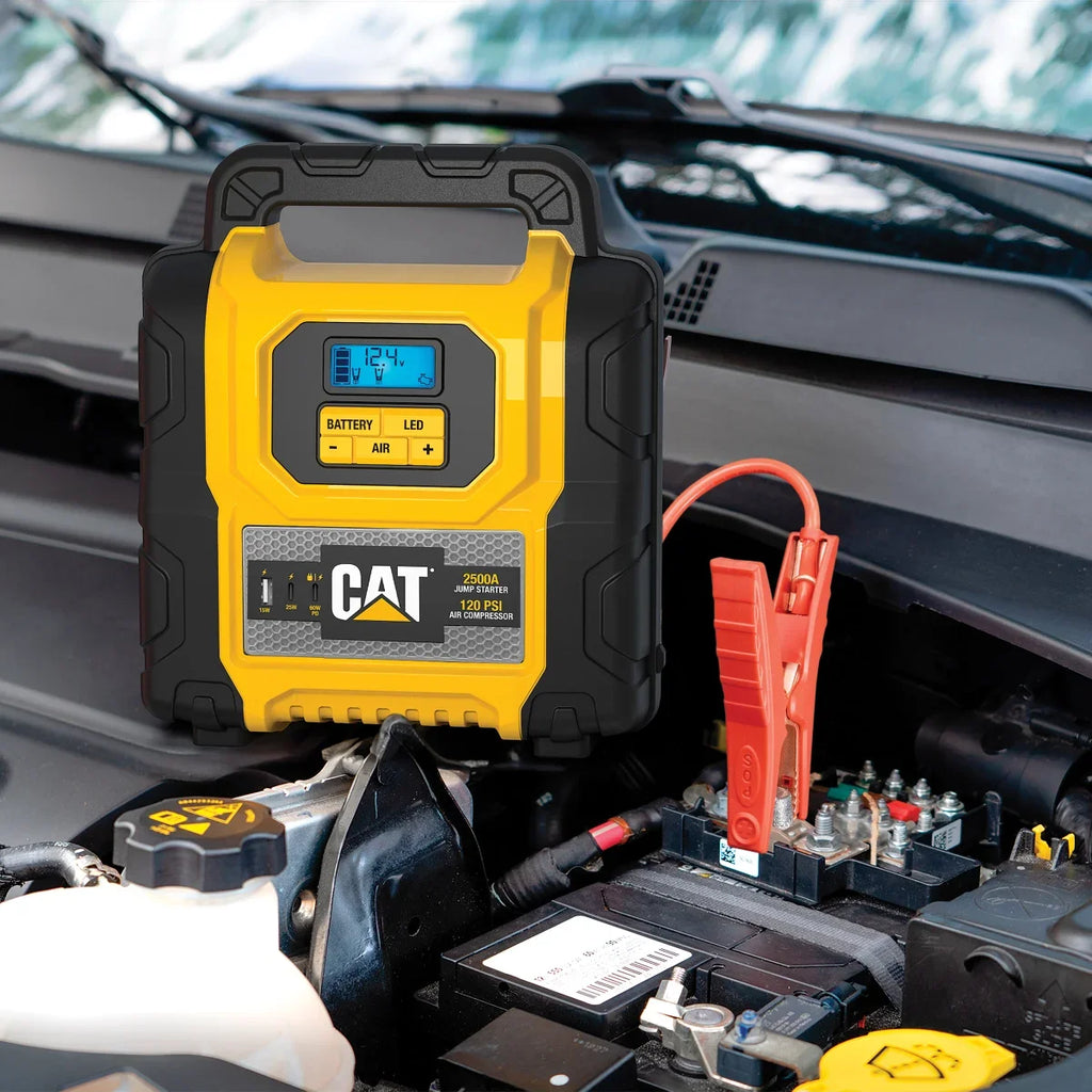 Cat Power Station with  2500 Amp Lithium Jump Starter and Air Compressor, Tire Compressor, and Power Inverter, CLJ25C