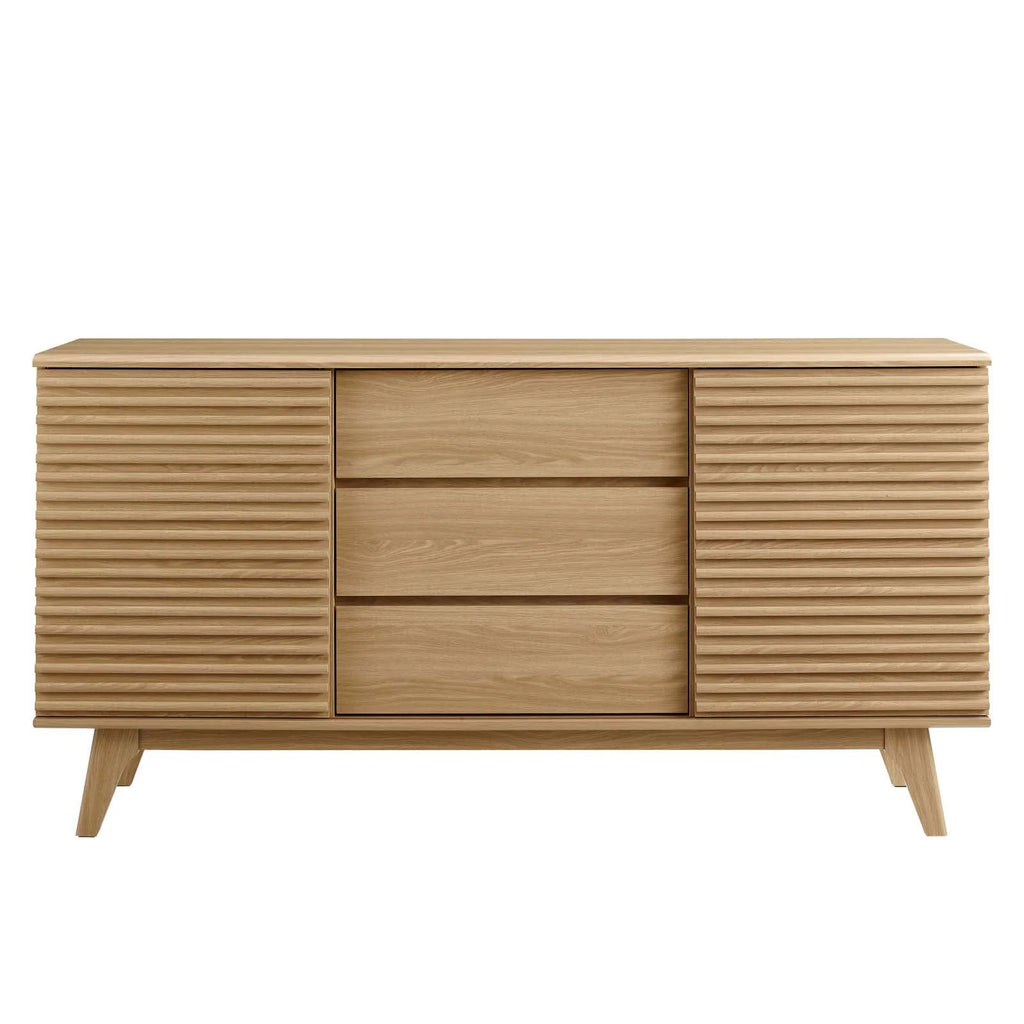 Modway Render 63" Sideboard Buffet Table or TV Stand in Oak