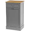 Eclife 10 Gallons Tilt Out Trash Cabinet Freestanding Floor Rustic Solid Wood Barn Door and Storage Drawer Kitchen Island