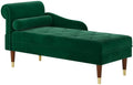 Chaise Lounge Indoor,Vesgantti 59" Velvet Modern Lounge Chair Upholstered with Arm Lumbar Pillow Sofa Chair for Living Room Office,Green