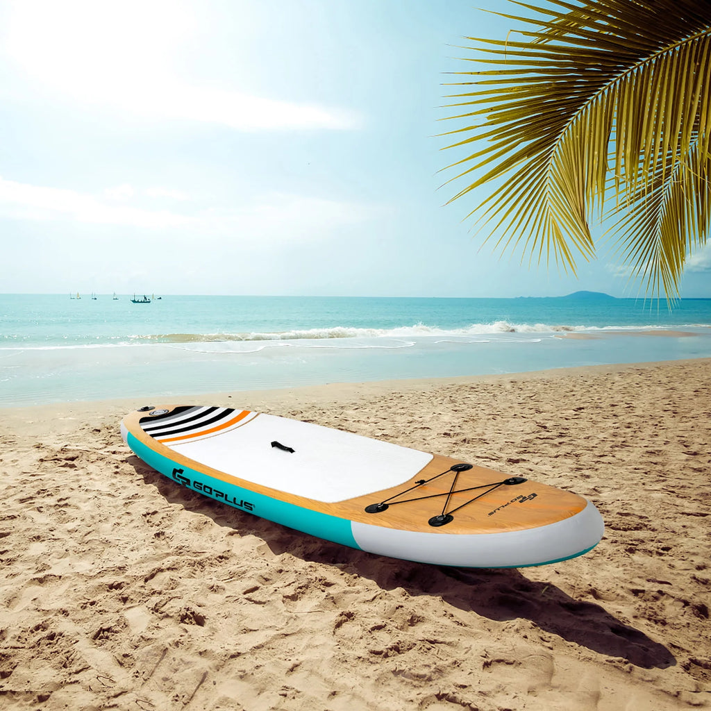 Goplus 11' Inflatable Stand Up Paddle Surfboard W/Bag Aluminum Paddle Pump