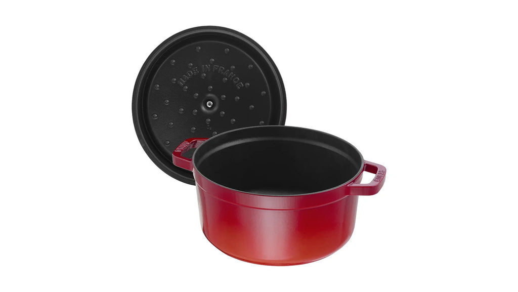 Staub Cast Iron 7-qt Round Cocotte - Grenadine
