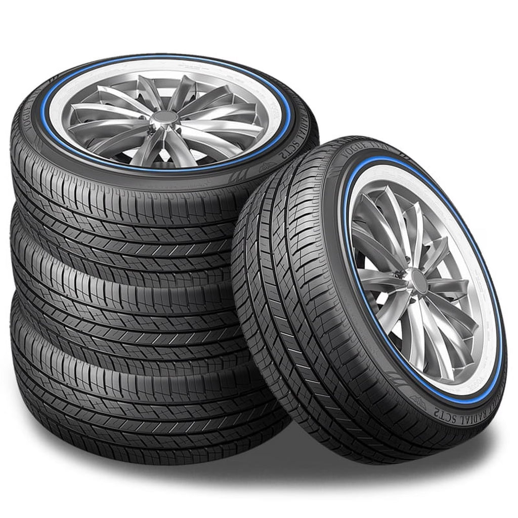 4 Vogue Tyre Custom Built Radial SCT2 Blue White Sidewall 285/45R22 114H Tires 0-3313-221 / 285/45/22 / 2854522