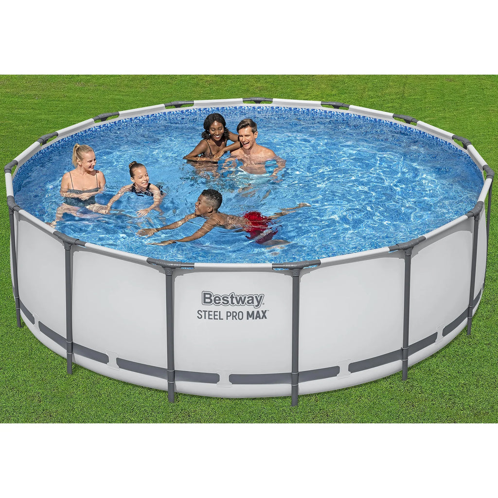 Bestway: Steel Pro MAX 15' X 48" Above Ground Pool Set - 4231 Gallon, Outdoor Family Pool, Corrosion & Puncture Resistant, Includes Filter, Pump, Ladder & Cover