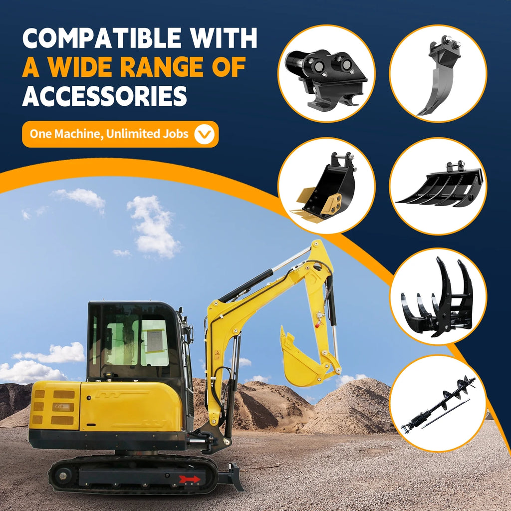 DigMaster 3.5Ton Mini Excavator With an EPA-Certified Kubota 4-Cylinder Water-Cooled Diesel Engine for Farming Trenching and Landscaping