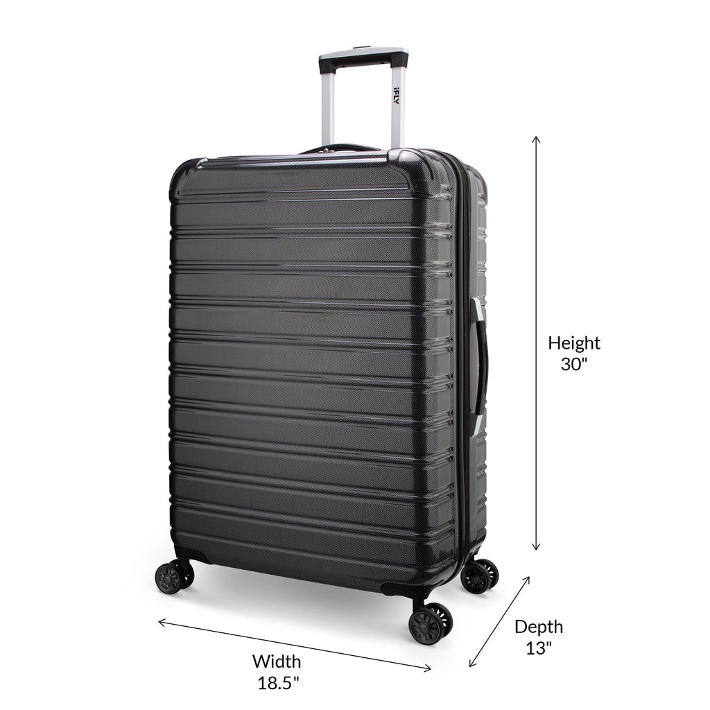 iFLY Hardside Fibertech 3.0 2 Piece Set, 20" Carry-on and 28" Checked Luggage, Gadget Gray