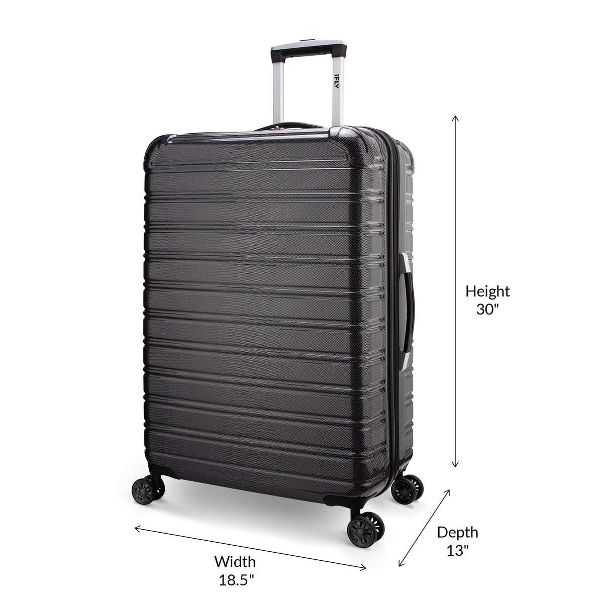 iFLY Hardside Fibertech 3.0 2 Piece Set, 20" Carry-on and 28" Checked Luggage, Gadget Gray