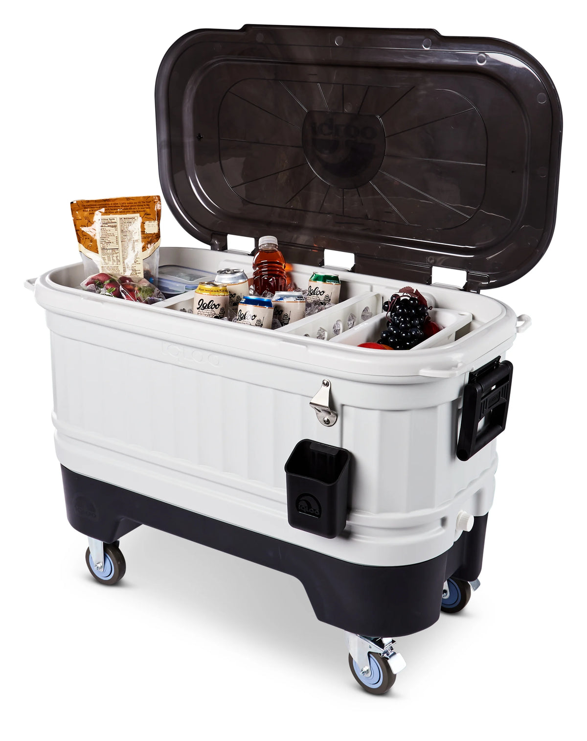Igloo 125 qt. Party Bar Wheeled Ice Chest, White and Black