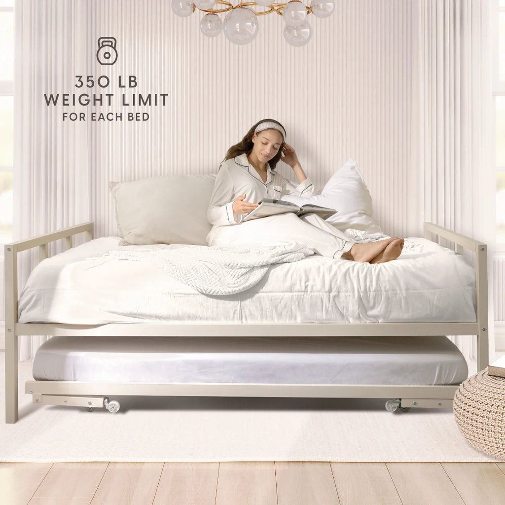 Milliard Twin Daybed and Fold-up Trundle Set, Frame - Mattresses Sold Separately (Black)