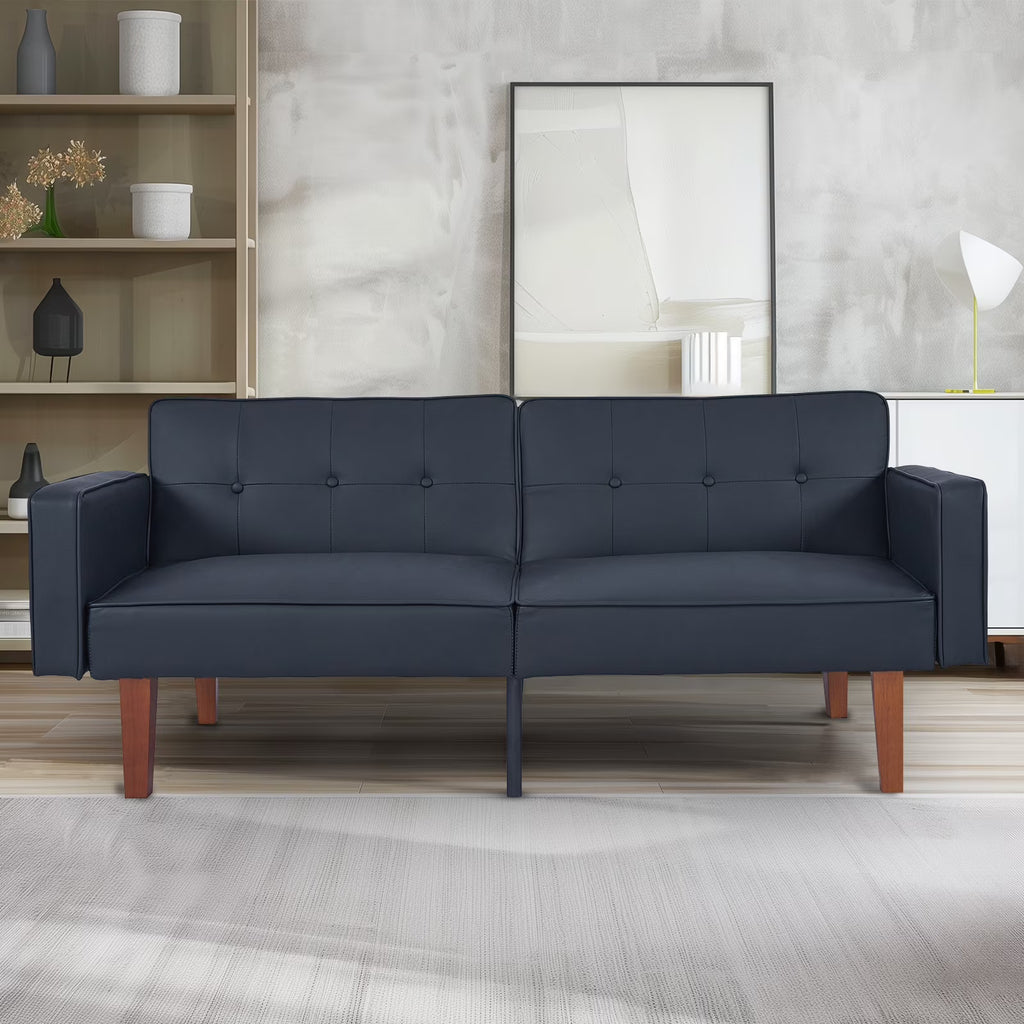 Sofa Bed, Convertible Memory Foam Futon Couch, Adjustable Sleeper Sofa Bed for Living Room, Gray