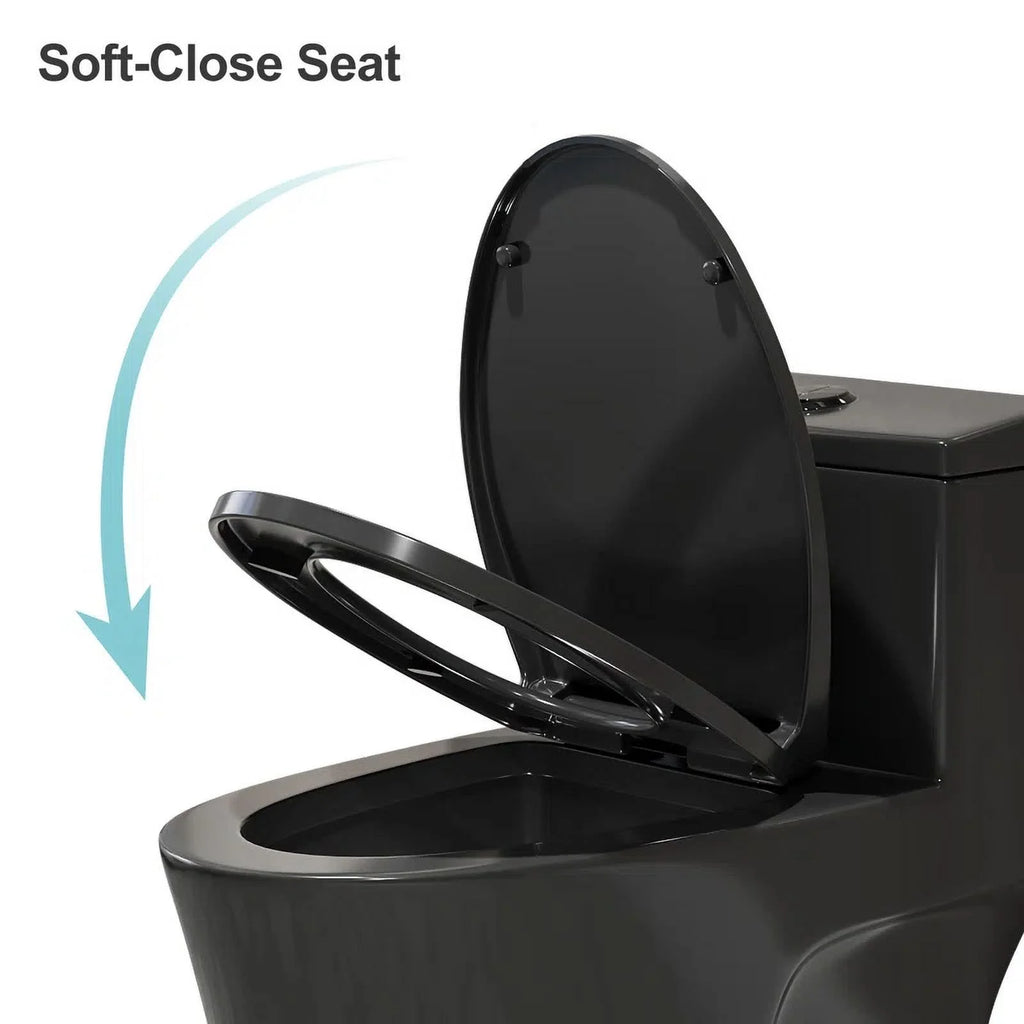 HOROW Compact One Piece Toilet with Comfort Seat ADA Height 17.3" Elongated Dual Flush 0.8/1.28 GPF