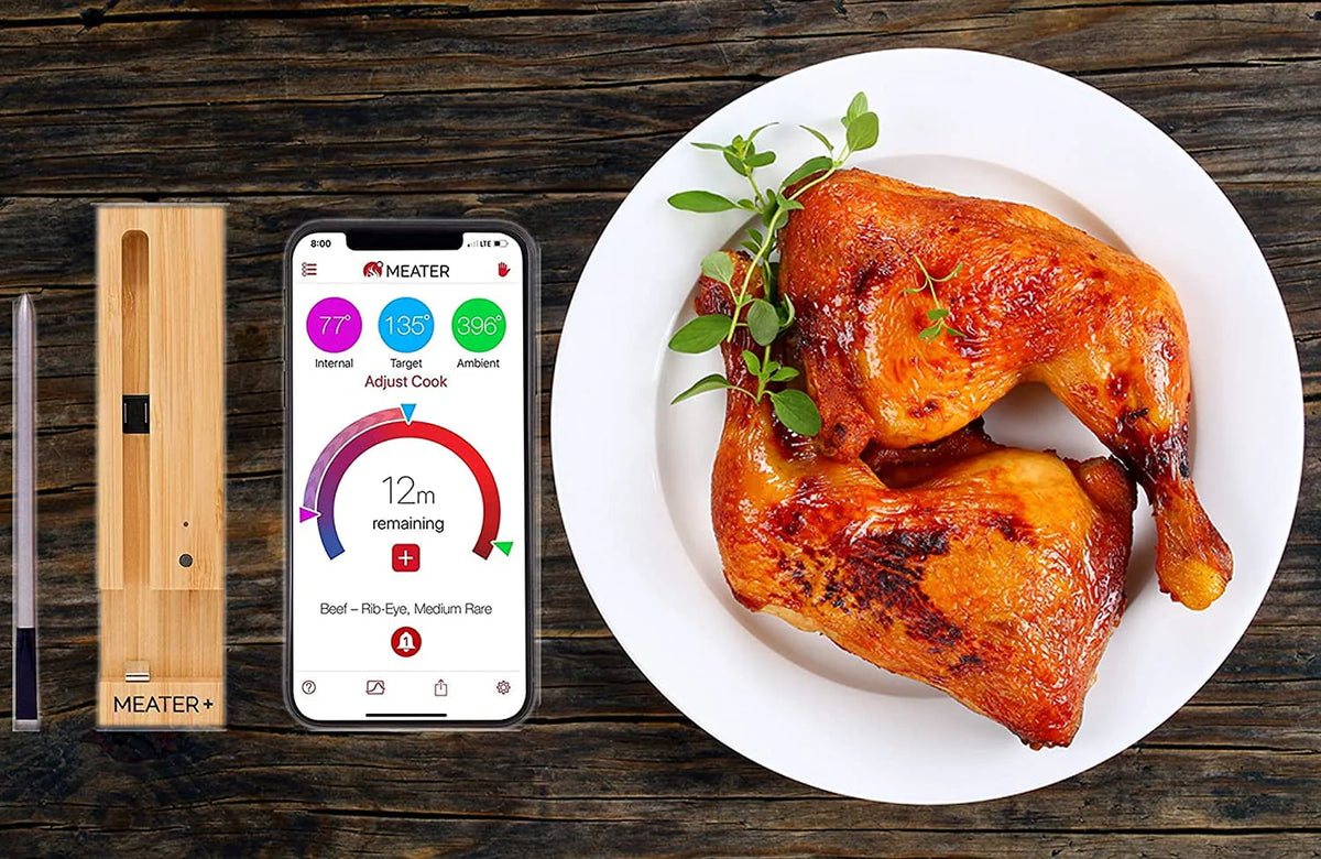 MEATER Plus: Ultimate Smart Meat Thermometer for BBQ, Oven, Grill, and More! | 165ft Bluetooth Range | iOS & Android App | Apple Watch & Alexa Compatible | Dishwasher Safe with HogoR Apron