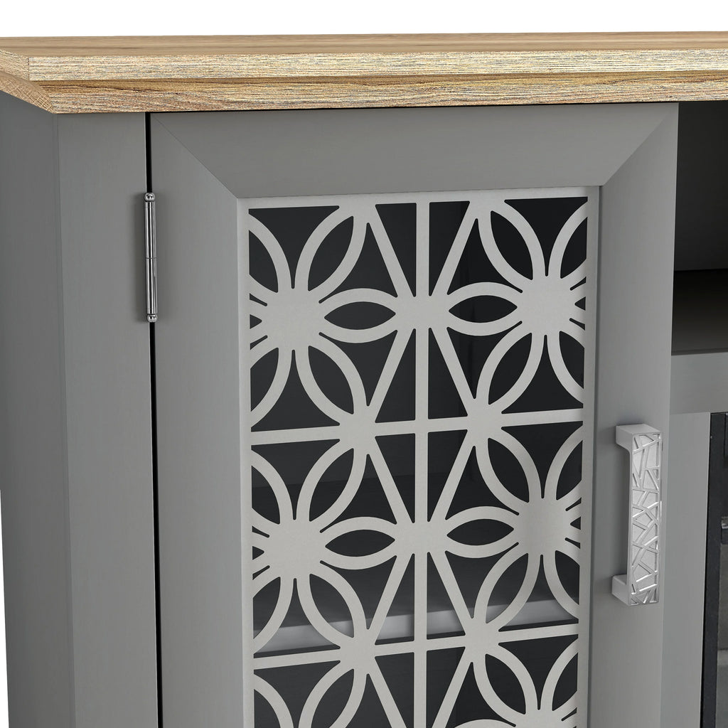 FESTIVO Farmhouse TV Stand with Electric Fireplace for up to 65" TVs -Grey