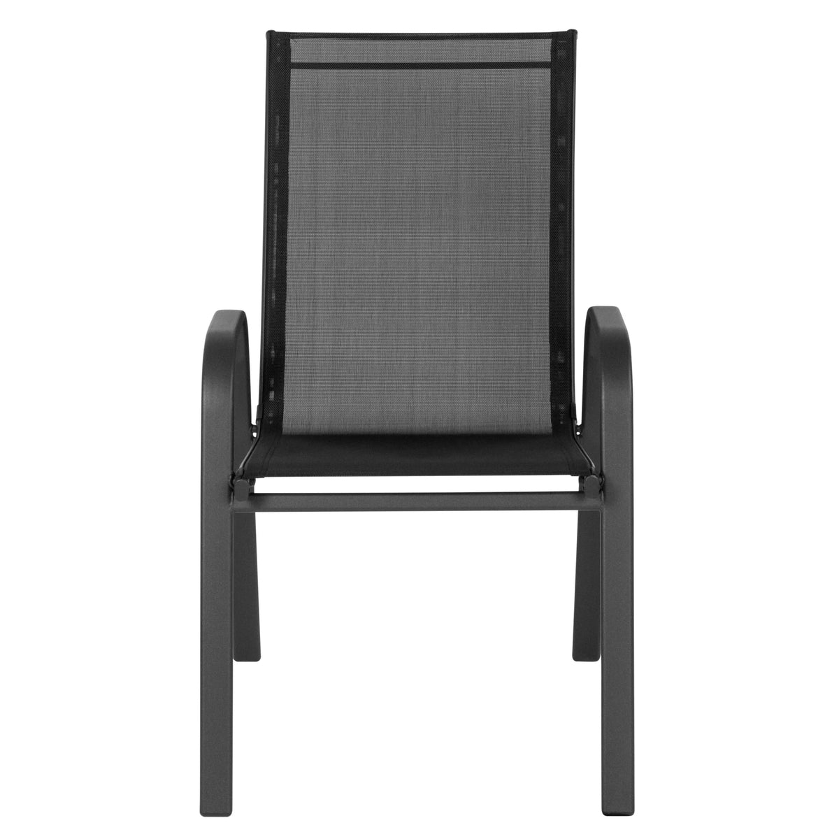 Flash Furniture 5 Pack Brazos Series Brown Outdoor Stack Chair with Flex Comfort Material and Metal Frame