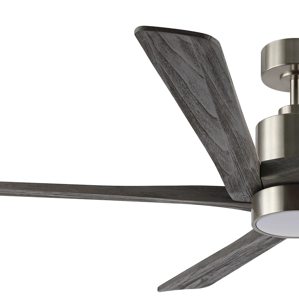 WINGBO 64 Inch DC Ceiling Fan with Lights and Remote Control, 5 Reversible Carved Wood Blades - N/A Matte Black/Walnut
