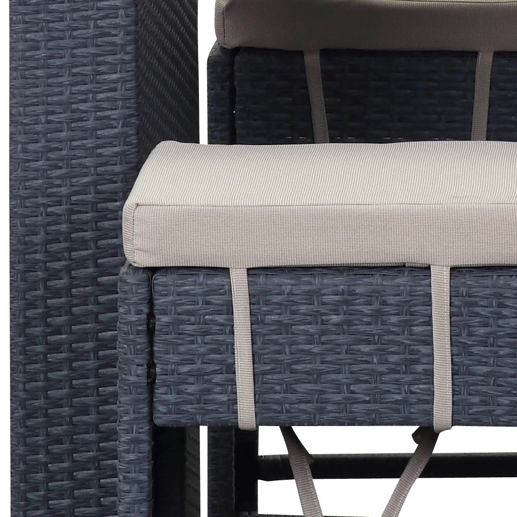SAFAVIEH Outdoor Collection Sanders Outdoor Bar Set Titanium/Sand