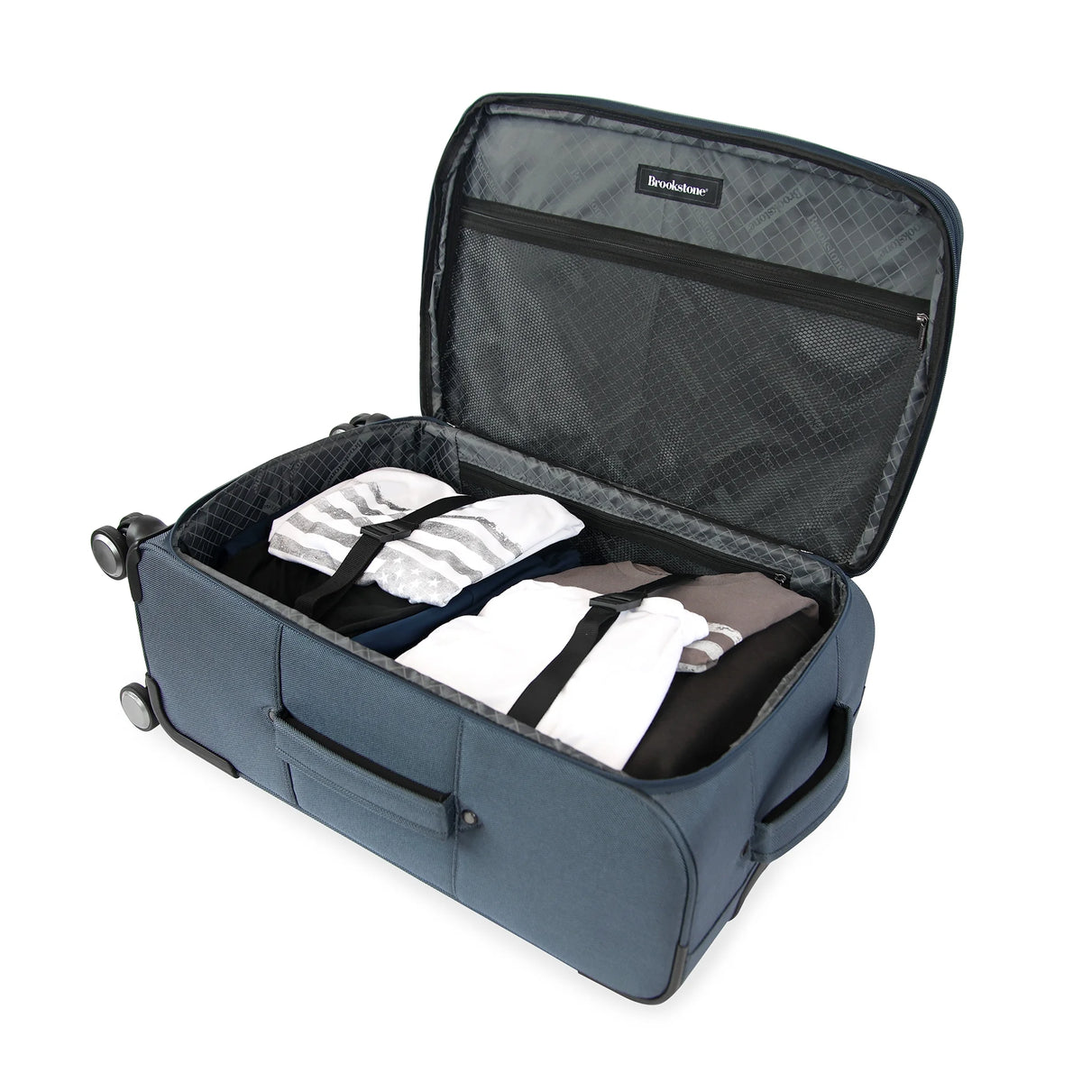 Brookstone Harbour 22" Softside Carry-on Spinner Luggage - Dark Charcoal