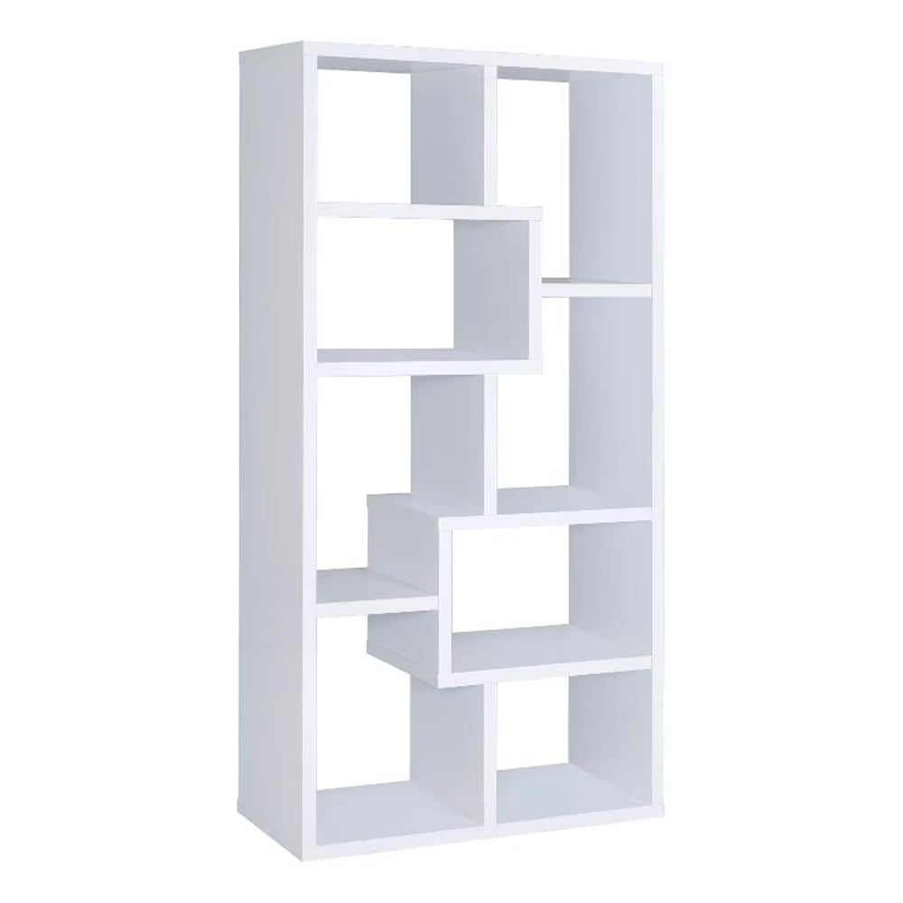 Coaster Company Interlocking 8 Shelf Wood White Bookcase for Home