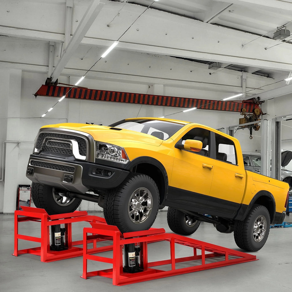 Lafati 2-Pack Hydraulic Car Ramps: Heavy-Duty Vehicle Ramps with 5T / 10000lbs Jack Load Capacity, Portable Design for Effortless Oil Changes and Car Lifts