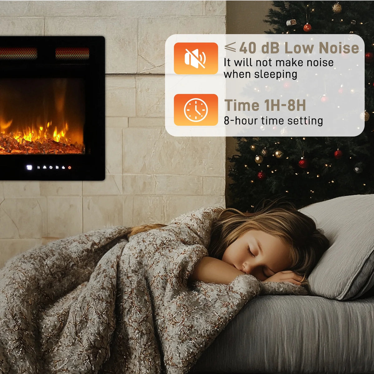 Ktaxon 30" Electric Fireplace, Freestanding/Inserts/Wall Mounted Fireplace Heater with Remote Control, 12 Adjustable Flame Colors, Log & Crystal, 8H Timer for Living Room, Bedroom