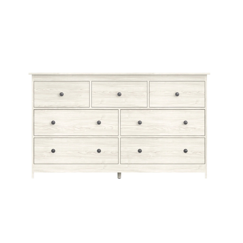 YouTrend 7 Drawer Dresser,White Dresser for Bedroom Drawer Organizer Storage Drawers,Wood Adult Storage Cabinet Living Room Hallway