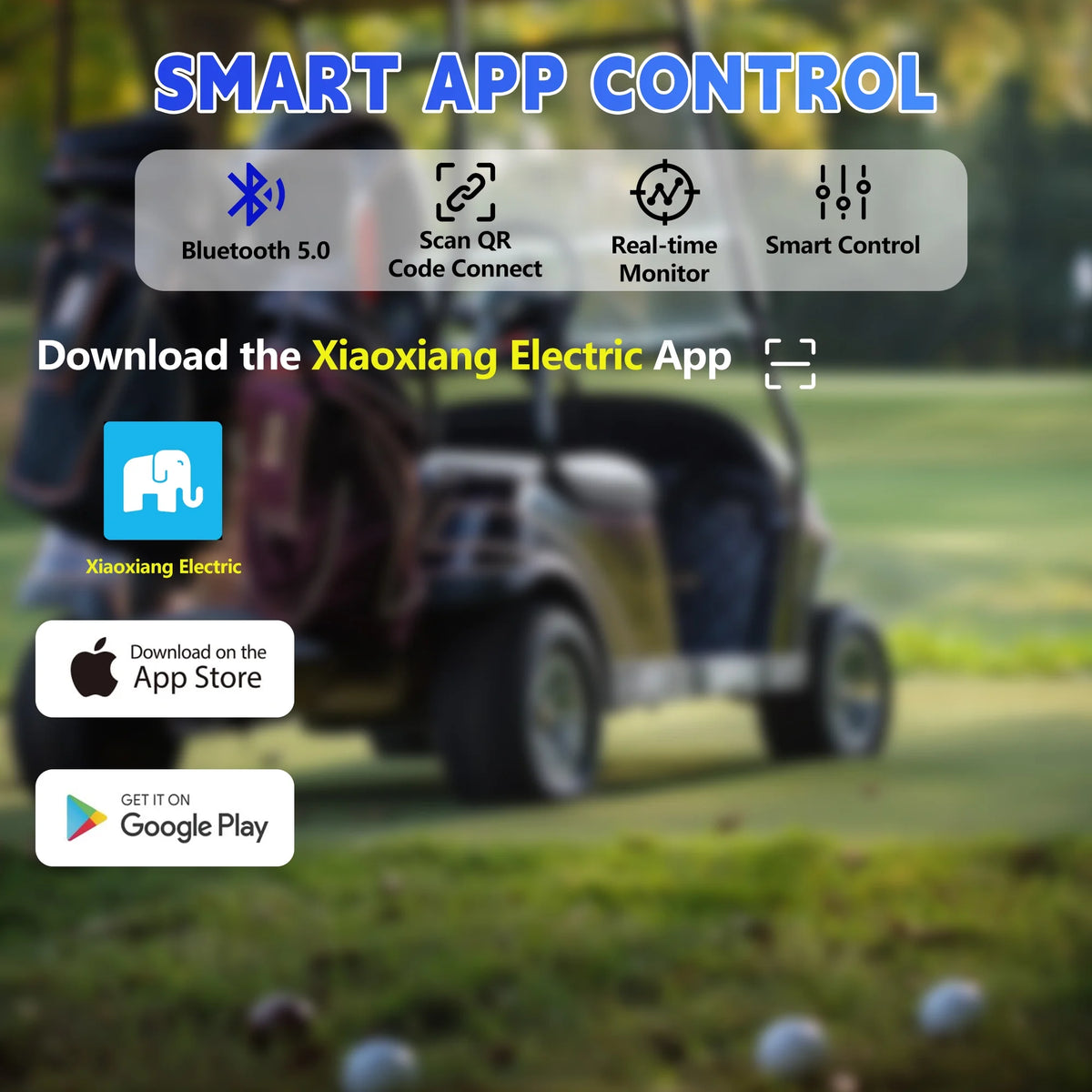 48Volt Lithium Golf Cart Battery , 6000+ Cycles 51.2V 105Ah LiFePO4 Battery, Built-in 200A Smart BMS Support up to 5kW Motor Conversion Kit ,with Touch Monitor & Mobile APP, 20A Charger