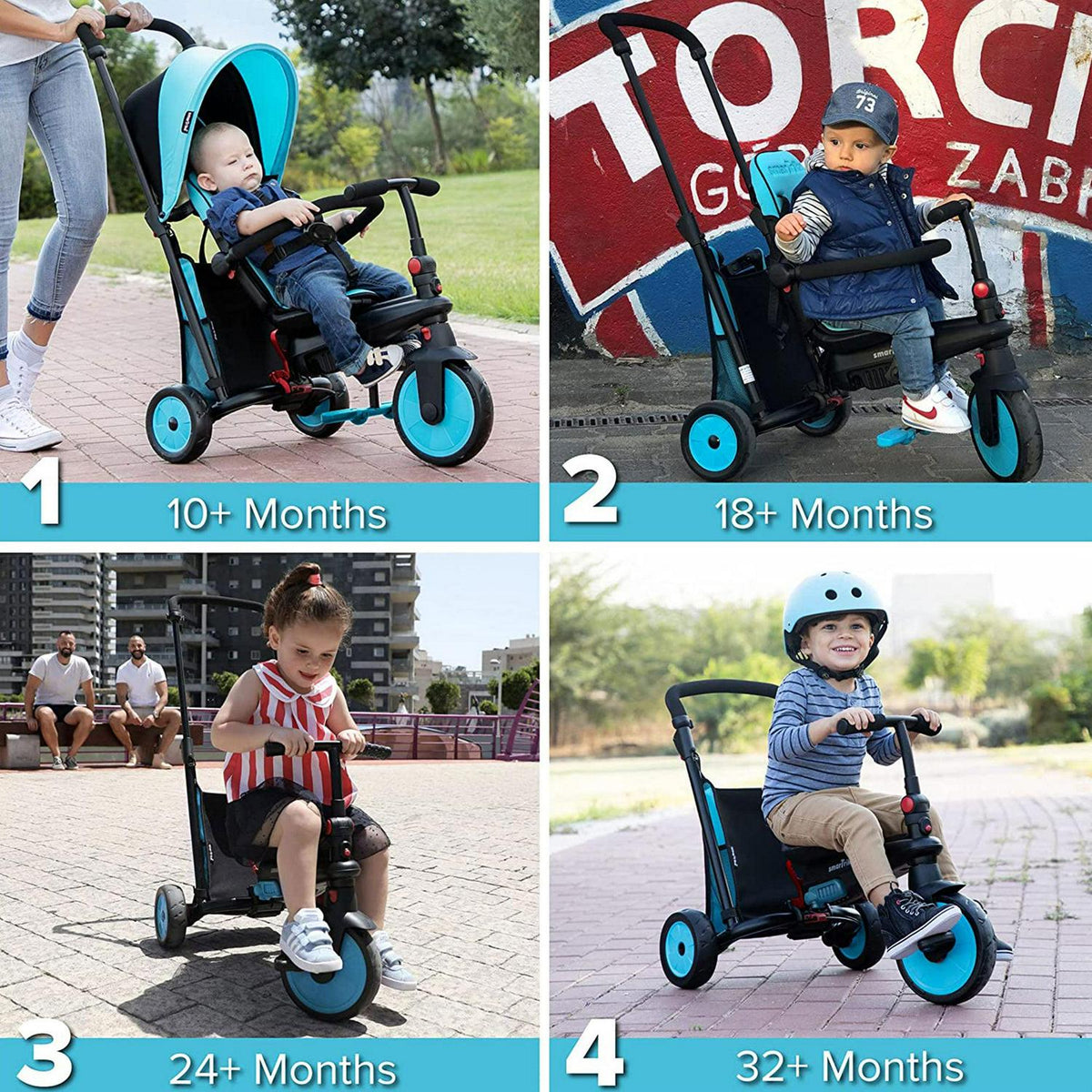 smarTrike 5 in 1 Modular Toddler Stroller Tricycle with 1 Handed Steering
