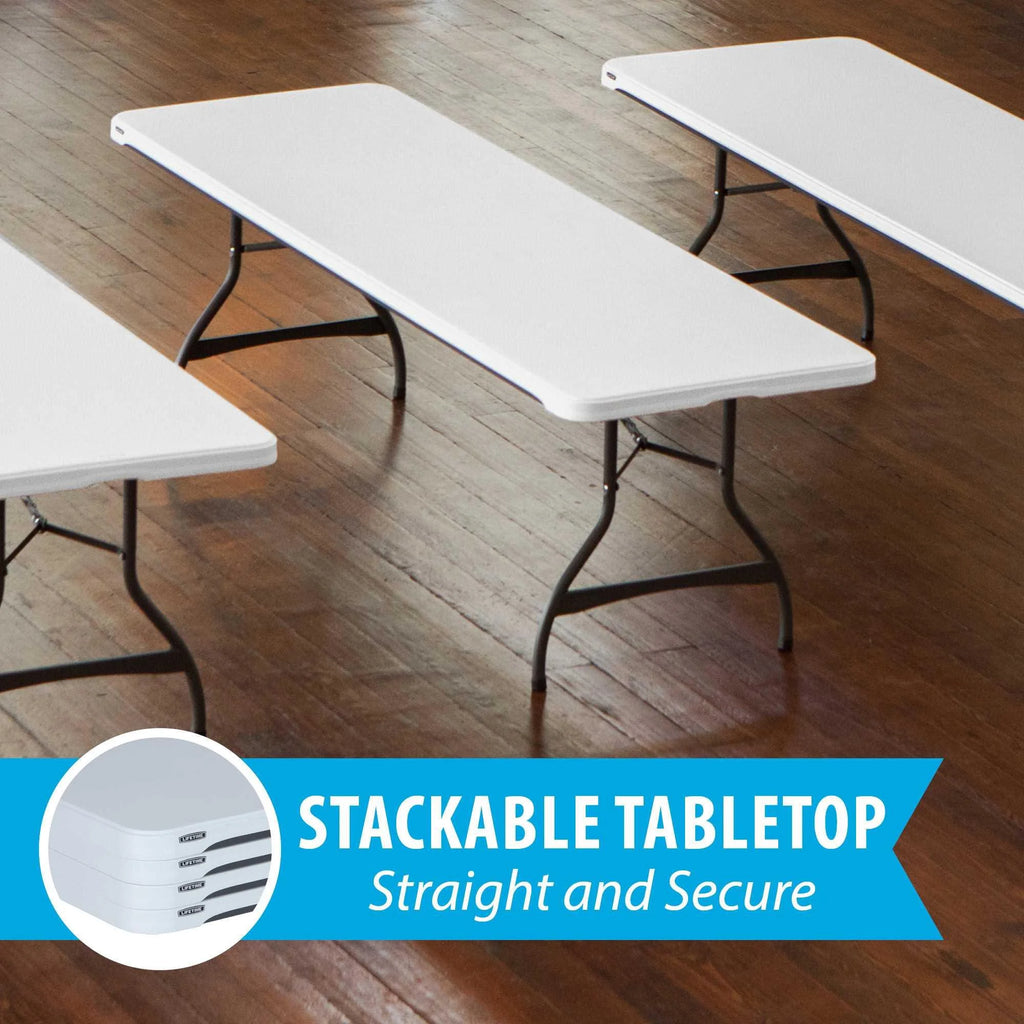 Lifetime 8 ft. Commercial Nesting Rectangle Folding Table for Indoor/Outdoor Use