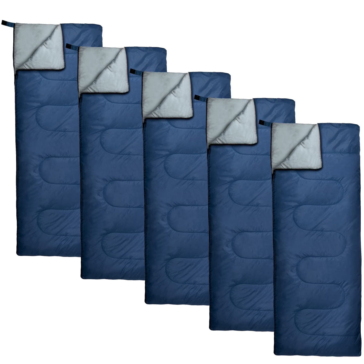 10 Pack Bulk Wholesale of Cold Weather Envelope Sleeping Bags for Adults, Kids, Homeless, Camping, Indoors, Outdoors - 10 Count Sleeping Bags in Black, Navy Blue, Forest Green, Red - 71"L x 30"W