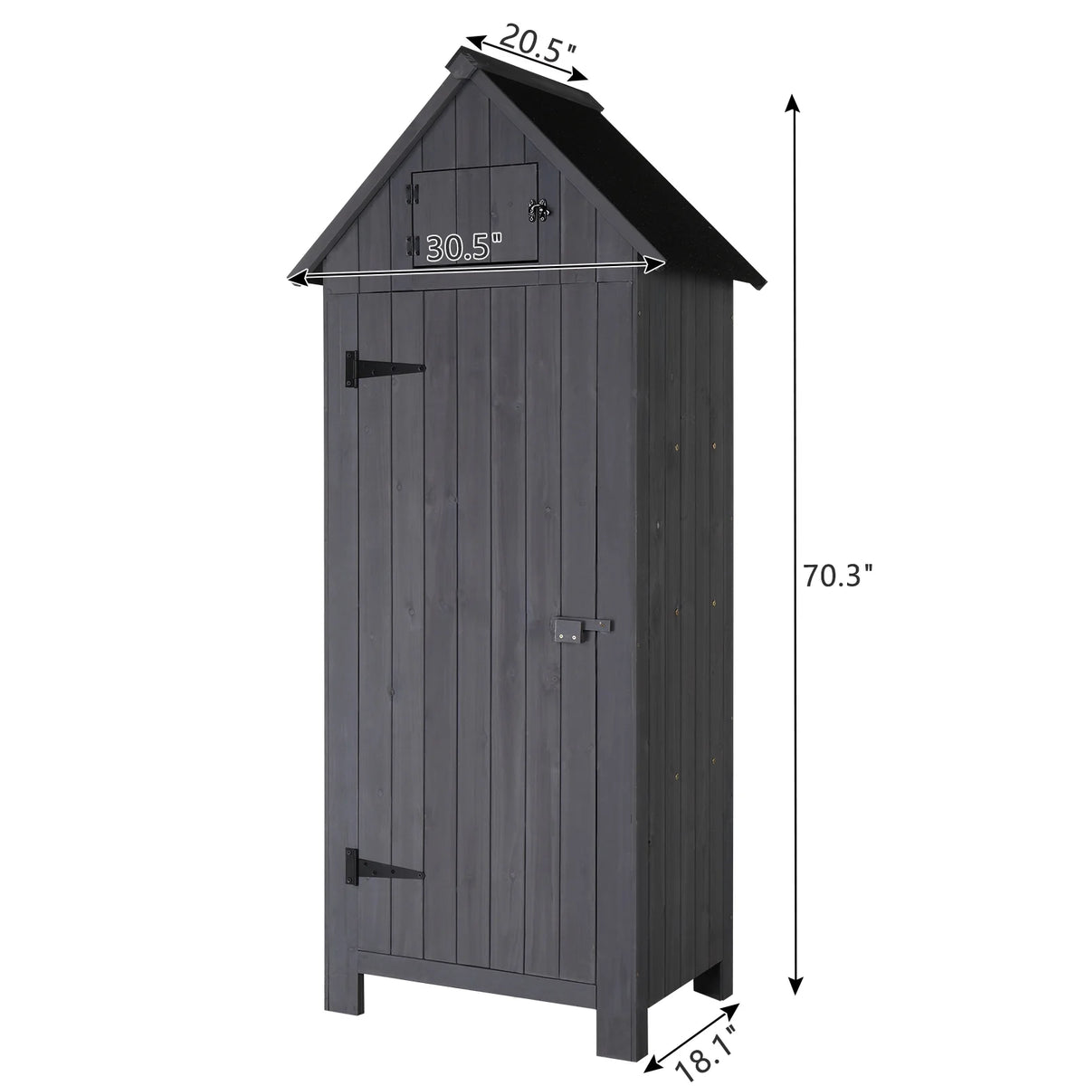 iTopRoad 70in Outdoor Storage Shed for Garden Tools, Wooden Patio Shed Lockers