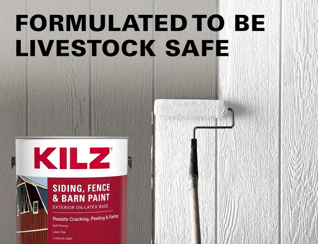 KILZ Siding, Fence, and Barn Paint, Exterior, White, 1 Gallon