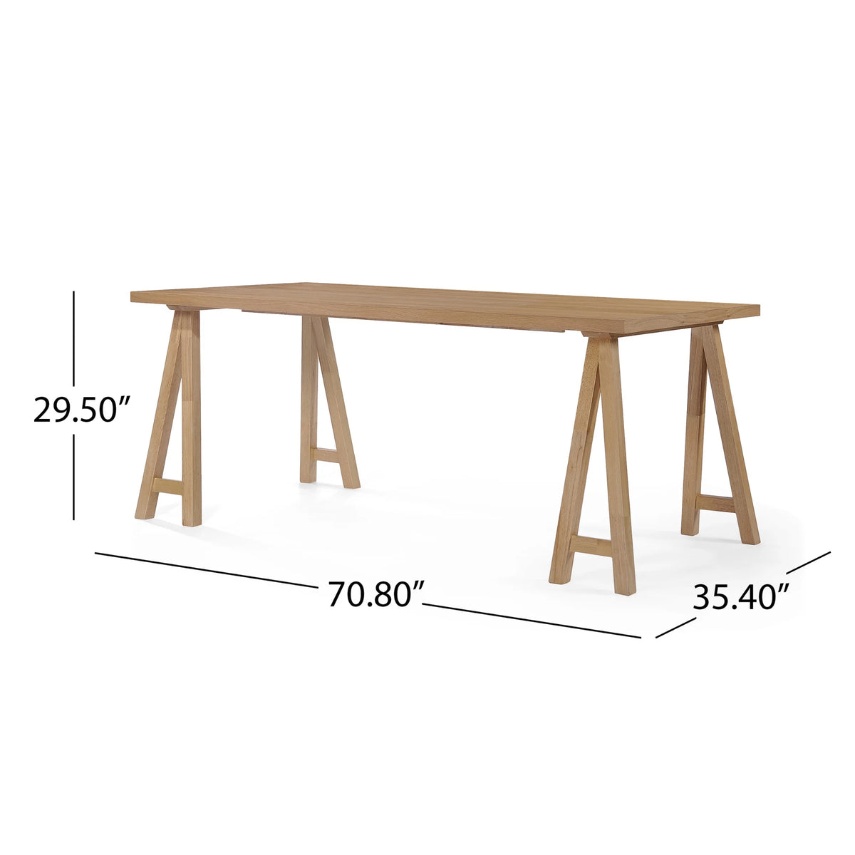 GDF Studio Modern 7 Piece Dining Set, 71" Rectangular Table with 6 Upholstered Side Chairs, Solid Wood Legs, Dark Gray+Oak
