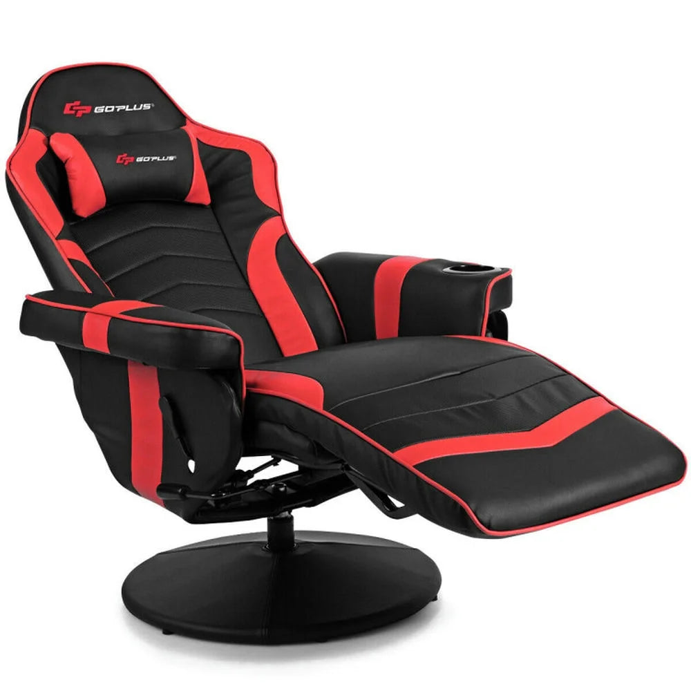GVN Gaming Chairs,Ergonomic High Back Massage Gaming Chair with Pillow-Red