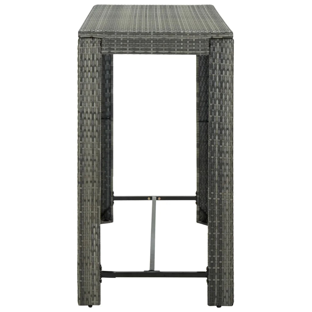 vidaXL Patio Bar Set Outdoor Bistro Set Bar Stool Bistro Table Poly Rattan
