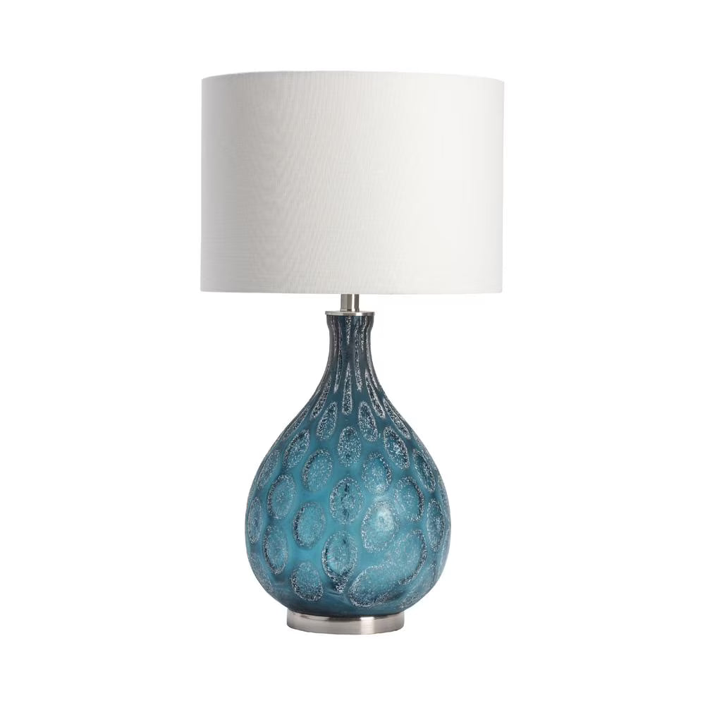 Pearson Table Lamp blue Glass 29"Ht. Transitional Style