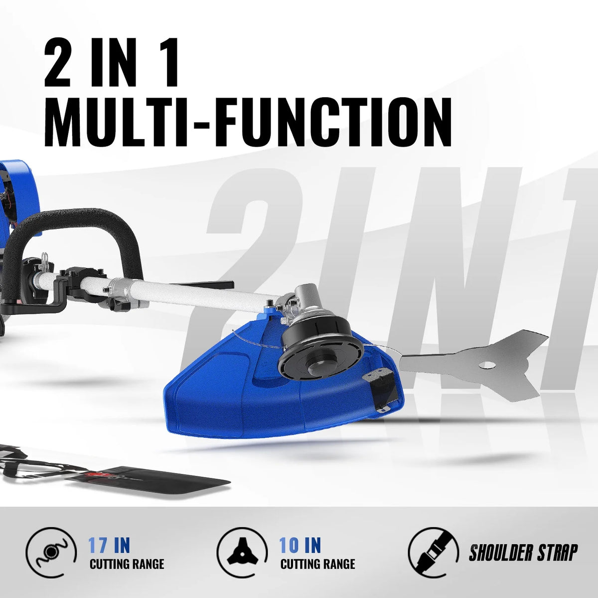 WILD BADGER POWER Weed Eater 31cc 17" Gas String Trimmer/Edger 4 Cycle with Brush Cutter