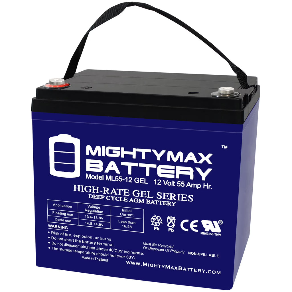 12V 55AH GEL Scooter Wheelchair Mobility Deep Cycle Battery