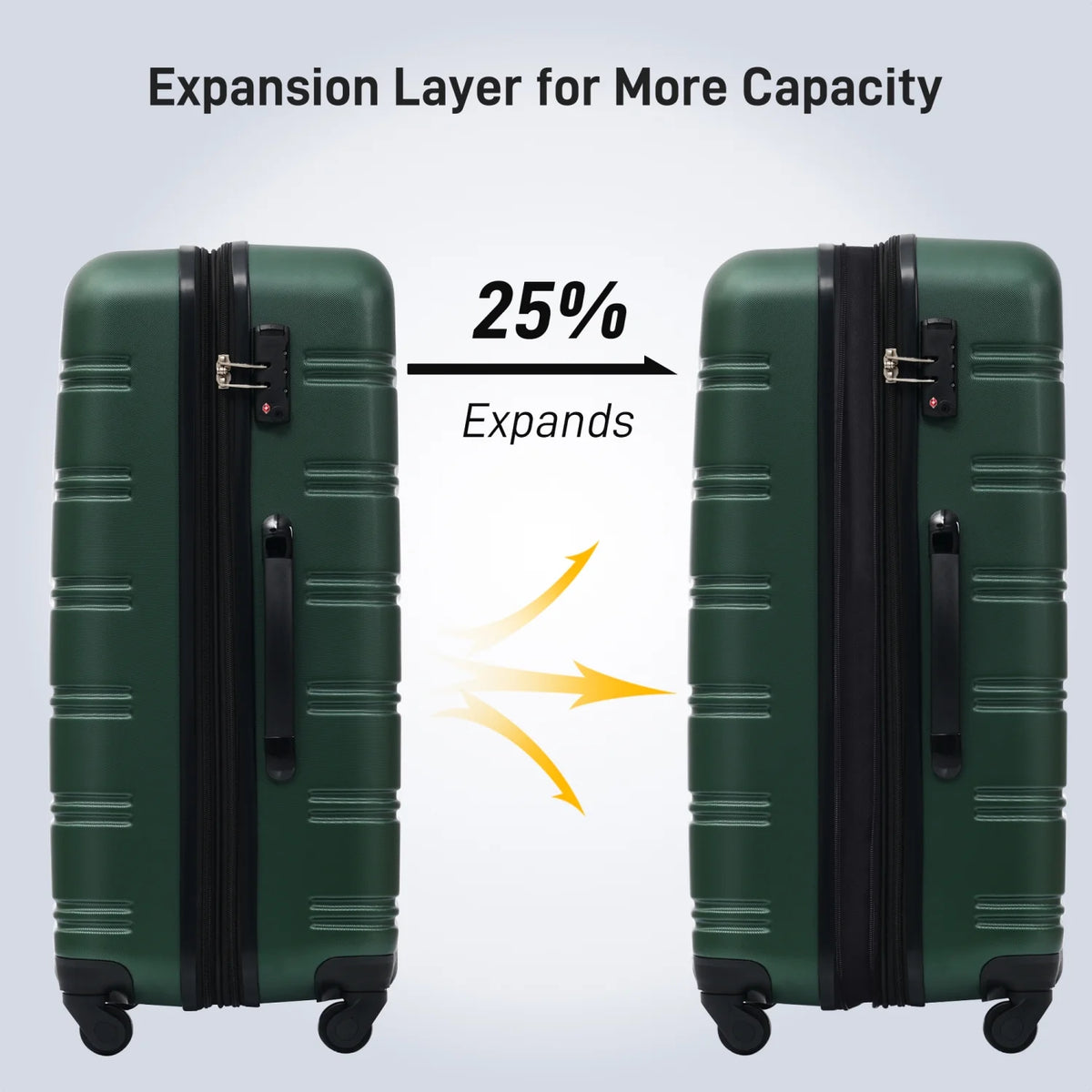 Luggage Sets 3 Piece, Hardside Expandable Ultra Durable PC Lightweight Carry On, Travel Suitcase Set with TSA Lock Spinner Wheels, Multicolor Purple
