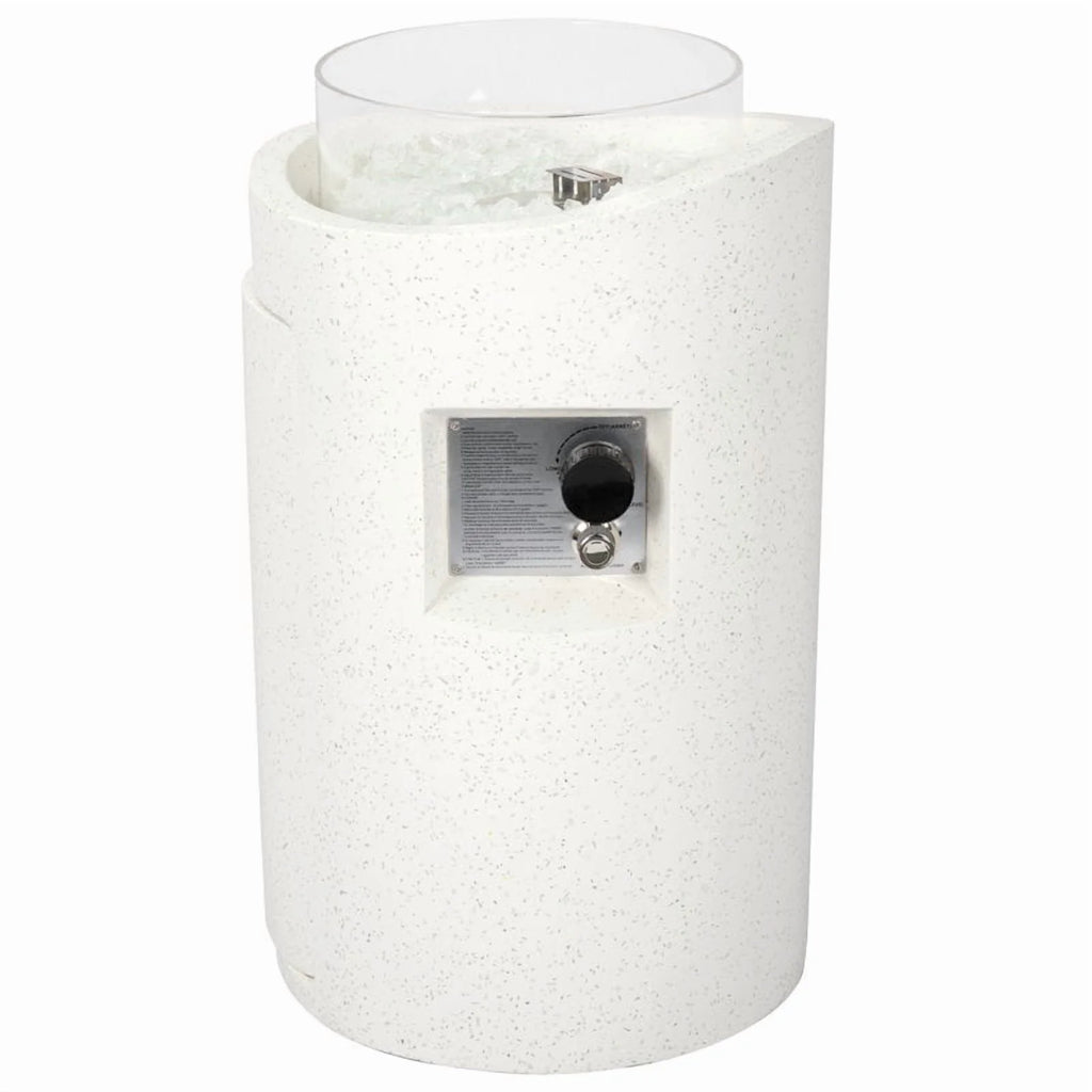 NAGA BAHNA 21" Round Propane Fire Pit 50,000BTU Terrazzo Gas Fire Pit with Glass Stones