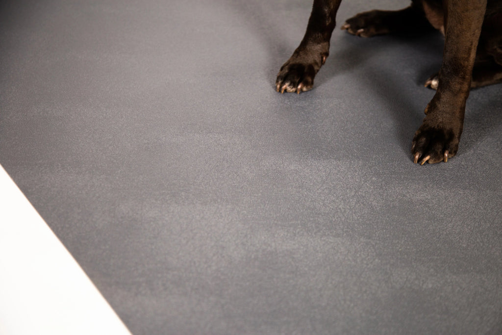 G-Floor 7.5' x 17' Vinyl Levant Pet Friendly Carpet Protector for Dogs & Cats - Midnight Black