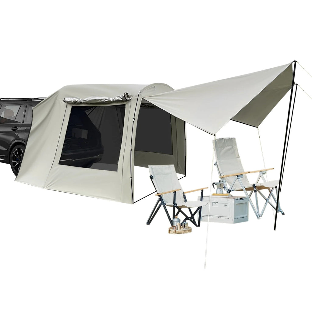 ToppiJoy 15*7*6ft Car Awning Outdoor Tent for Camping, Achieve Canopy Waterproof Camping Tents with 2 Mesh Windows, Windproof Hatchback for Car Camping Tent