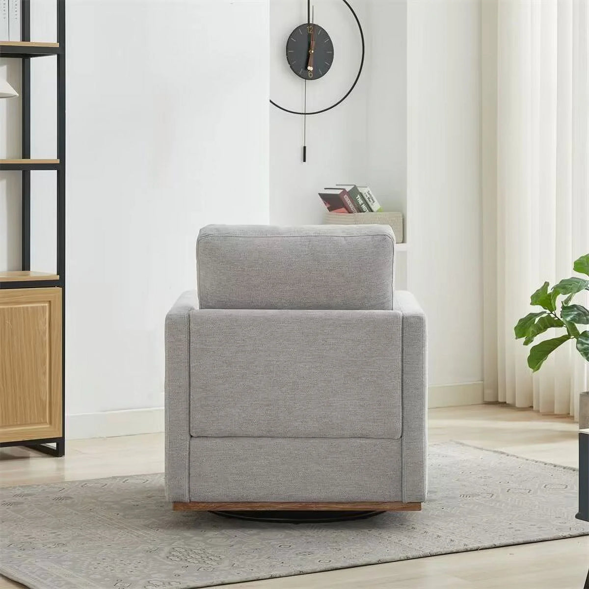 Swivel Accent Chair, Modern Chenille Upholstered Lounge Chair Armchair with 360 Degree Swiveling Base, Leisure Club Chair Comfy Accent Single Sofa Chair for Nursery Bedroom Living Room, Taupe