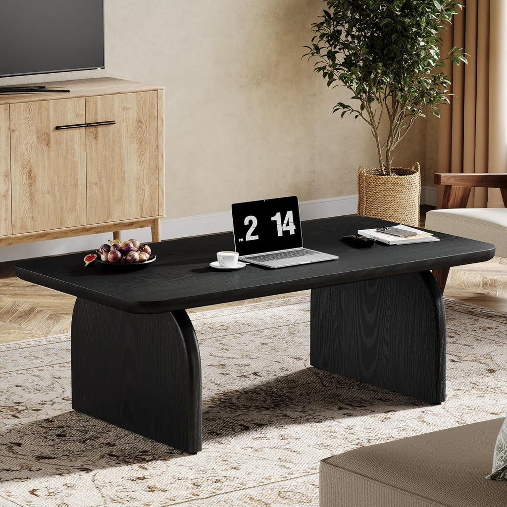 Tribesigns Rectangle Coffee Table, 47-Inch Wood Rectangular Living Room Table