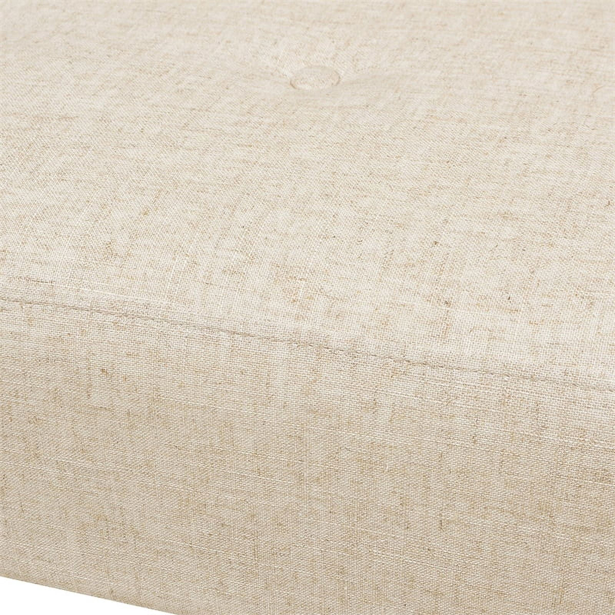 Jennifer Taylor Home Jared Roll Arm Tufted Polyester Fabric Bench, Sky Neutral Beige