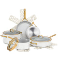 Thyme & Table 12-Piece Non-Stick Supreme Cookware Set, Pots and Pans Set - Cream